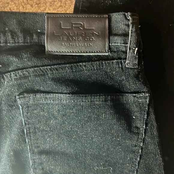 Ralph Lauren skinny brushed corduroy black pants - Picture 3 of 3